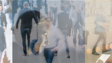 abstraktes Titelmotiv Jahresbericht 2020_Menschen und Gesichter