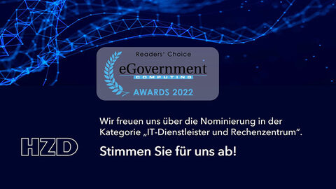 Leserwahl eGovernment Awards 2022 HZD-Plakat zur Leserwahl 2022 bei eGovenment Computing