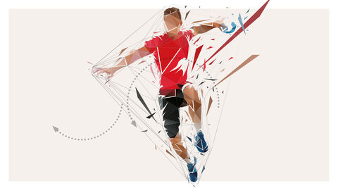 Schwerpunkt von Ausgabe 3-22 des HZD-Kundenmagazins INFORM: Agilität in der Verwaltungsdigitalisierung Illustration von Fußballer im roten Trikot und darüber gelegten Pfeilen zur Verdeutlichung der Agilität