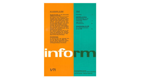 Informativ seit 1971: Titelblatt der Erstausgabe des HZD-Kundenmagazins INFORM Titel der INFORM Erstausgabe aus dem Jahr 1971