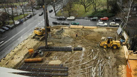 HZD Chronik Bauarbeiten Schulungsgebäude Baustelle